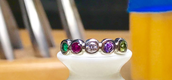 Custom Mother’s Ring commissioned as a 10th anniversary gift!