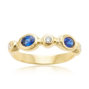 Jennifer Ring with Blue Sapphire and Diamond