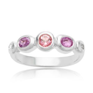 Cleo Ring with Pink Topaz and Pink and White Sapphires