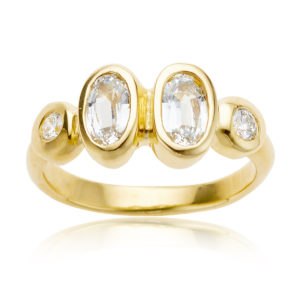 Ginger Ring with White Sapphire and Diamond