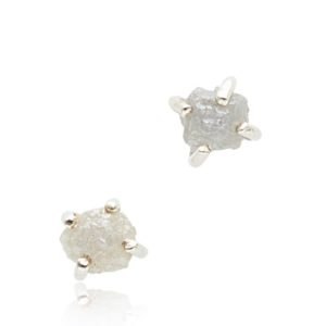Raw Diamond Studs - Grey 1.5 cts